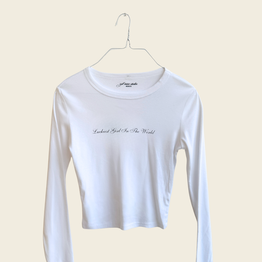 Luckiest Girl In The World | Long Sleeve Baby Tee