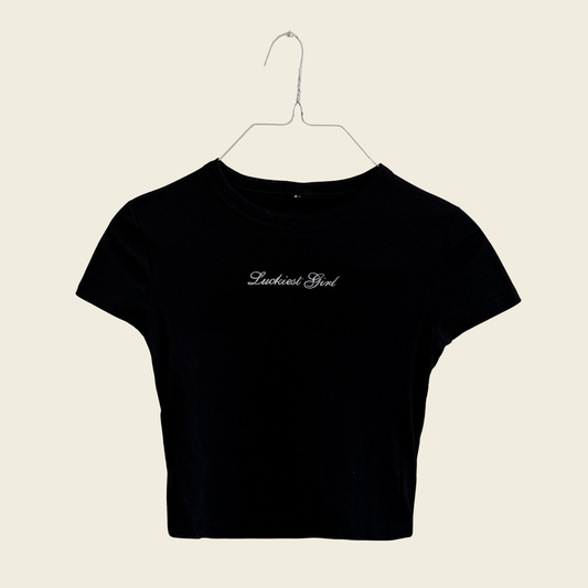 Luckiest Girl | Embroidered Baby Tee